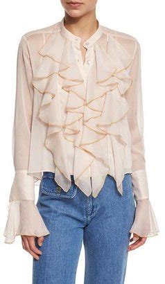 See By Chloe Ruffle Top in Powder 